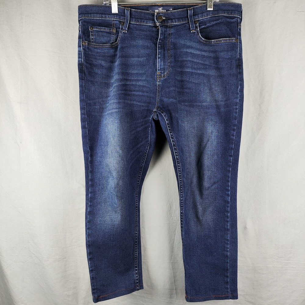 Hollister Jeans Mens 36x30 Blue Medium Wash Straight Leg 5 Pocket Denim Pants